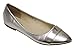 Bella Marie Angie-106 Women's pointy toe boat slip on patent band decor patent leather flats