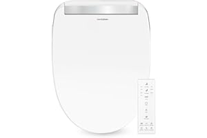 ComfyBidet Warm Bidet Seat with Wireless Remote, Endless Warm Water and Air Dryer, Multiple Wash Modes, Deodorizer, Adjustable Self-Cleaning Nozzles, LED Light, Soft Close Lid (Silver)