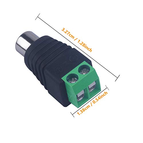 Iskueal RCA to AV Screw Terminal Connector, RCA Cable Audio Adapter