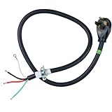 Whirlpool PT400 Electric Range Power Cord, Black, Green, Red, White