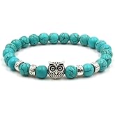 Fuqimanman2020 Natural agate Rock Owl Stretch String Healing Crystal Bracelet Energy Beaded Bracelet Set 8mm Women Gifts