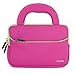 Evecase 7~8 inch Tablet Ultra-Portable Neoprene Zipper Carrying Sleeve Case Bag with Accessory Pocket - Hot Pink/Green