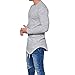 Karlywindow Men's Casual Solid Long Sleeve Hipster Hip Pop SWAG Curved Hem T-Shirt