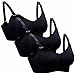 Daisity Womens Seamless Sleep Nursing Bra For Breastfeeding Clip Down Maternity Bras Pack Of 3 Color Black Size XXL