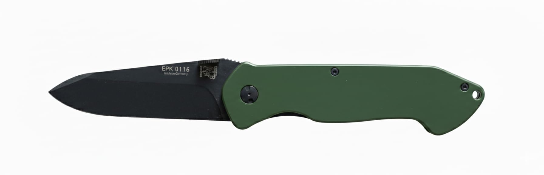 Eickhorn EPK-HD Rettungsmesser – 8,5 cm schwarze Klinge, grüne Aluminium-Griffschalen – Taschenmesser Made in Germany Solingen