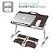 Kavalan Right & Left Handed Design Portable Laptop Table with Handle, Height & Angle Adjustable Sit and Stand Desk, Bed Table Tray, Foldable Laptop Stand Holder for Sofa Couch – Black Teakthumb 1