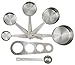 Chef elite Measuring Cups Deluxe 7 Piece Stainless Steel Set – 5 Cup Set, Spaghetti Measure, And Coffee Scoop (Light Gray)