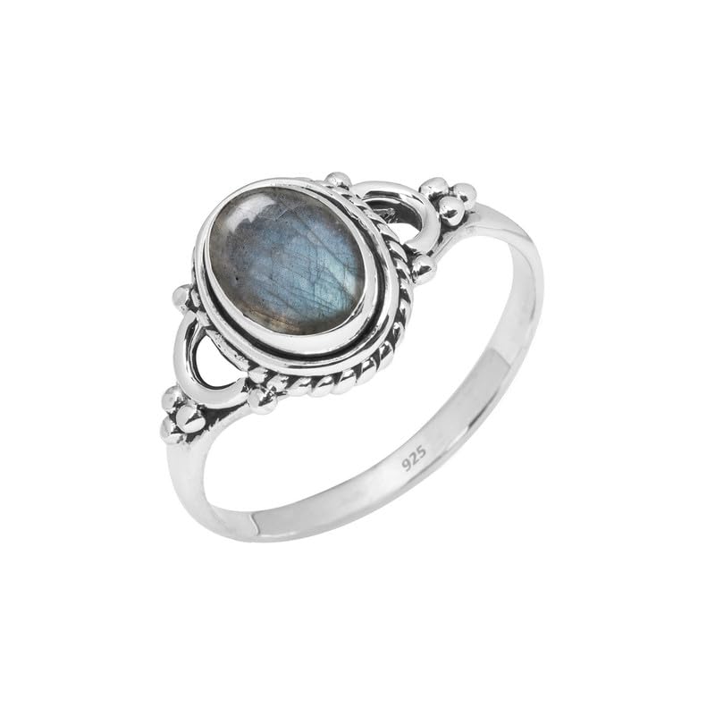 Labradorite Stone Ring, 925 Sterling Silver Ring