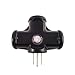 Uninex PS46 T-Shape 3-Outlet Adapter, Outdoor, Heavy Duty, UL Listed, Black, 2-Pack