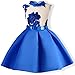 AYOMIS Flower Girl Pageant Dress Kids Party Embroidery Wedding Dresses 2-9 Years(Blue,3-4Y)