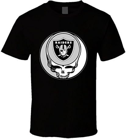 The Ice man T-Shirt Bandit Steal Your Face Oakland Grateful Raiders Skull Dead Football T Shirt Black Medium