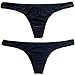 CFR Sexy Womens Mid-Waisted Bikini Bottoms Ladies T-Back Thong Swimsuits Black,S