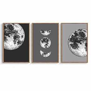 signwin 3 Piece Framed Canvas Wall Art Black...