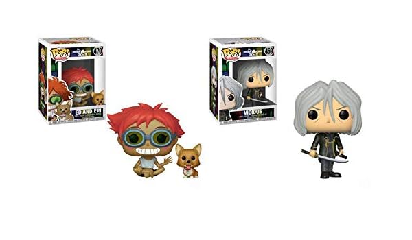 Amazon Com Pop Animation Cowboy Bebop Edward Ein Vicious Vinyl Figures Set Of 2 Toys Games