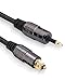 FosPower (15 Feet) 24K Gold Plated Toslink to Mini Toslink Digital Optical S/PDIF Audio Cable with Metal Connectors & Strain-Relief PVC Jacket
