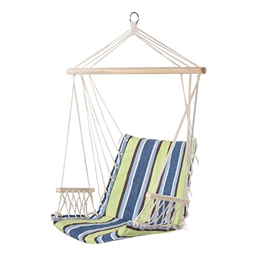 Prime garden hanging rope chair cotton padded swing cha…