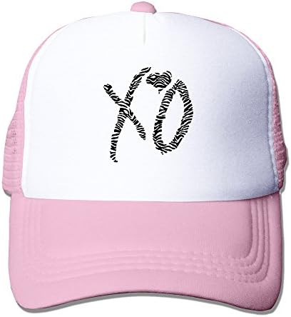 BrandName 3D Printed Pattern XO Zebra Print Unisex Half Mesh Adjustable Baseball Cap Hat Pink