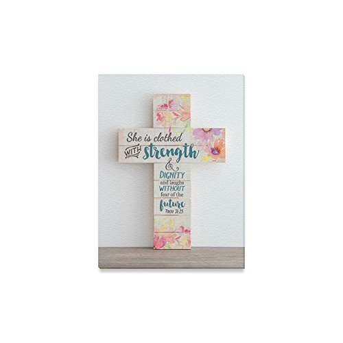 Christmas Day Decor Bible Verses She is Clothed with Strength And Dignity And She Laughs without Fear of the Future Oil Painting Canvas Print Modern Wall Art for Home Decoration(12x16inch)