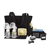 Medela Pump in Style Advanced with Tote, Electric Breast Pump for Double Pumping, Portable Battery Pack, Adjustable Speed and Vacuum, International Adapter, Built-In Bottle Holders