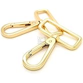 CRAFTMEMORE 2PCS 1-1/4 Inch Push Gate Snap Hooks Metal Swivel Lobster Claw Clasp Purse Hardware SC21 (Gold)