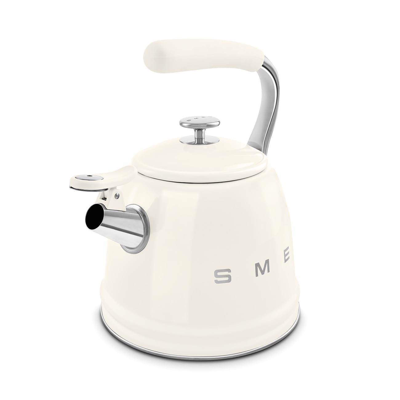 Hervidor con silbato retro para estufa SMEG - 2.4Q (crema)