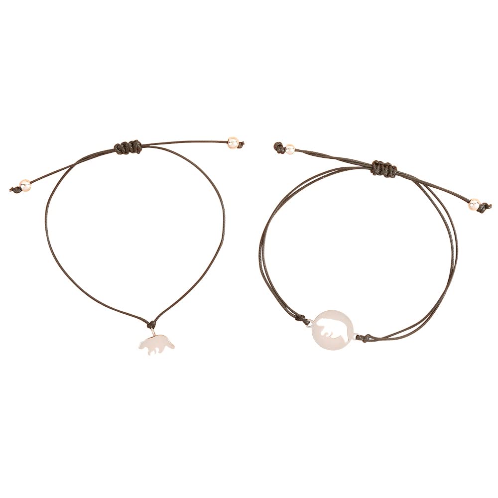 AMOR SPES 2/3 Pack Card Bracelets Matching Wish Bracelets With Card Gift For Mother Mom From Daughter Son Mama Bear Bracelets BFF Gift Best Friend Forever (2 Pack)