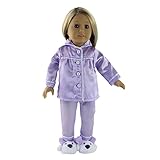 Doll Clothes (2 Piece Sleepwear Pajamas With Shoes Fits For 18 Inch American Girl Dolls)