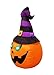 4 Foot Tall Lighted Halloween Inflatable Pumpkin with Witch Hat LED Lights Decor Outdoor Indoor Holiday Decorations, Blow up Lighted Yard Decor, Giant Lawn Inflatables Home Family Outside