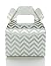 Candy Box Kit, Silver Wedding Party Favors (36 Pack) - Stripe, Chevron & Polka Dot Gable Boxes for Birthday Party Supplies & Candy Buffet Decorations