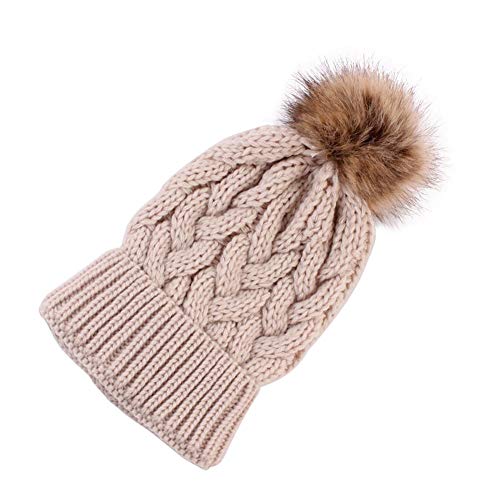 chinatera Mommy and Me Hat Baby Boys Girls Warm Crochet Knit Beanie Hairball Kids Caps