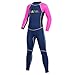 NATYFLY Kids Wetsuit, 2.5mm Neoprene Thermal Swimsuit, Full Wetsuit for Girls Boys and Toddler, Long Sleeve Kids Wet Suits for Swimming (Pink-2MM-Long Sleeve, 8)