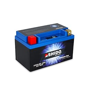 SHIDO LTX14-BS LION -S Lithium Ion Motorfietsaccu, Zwart/Blauw