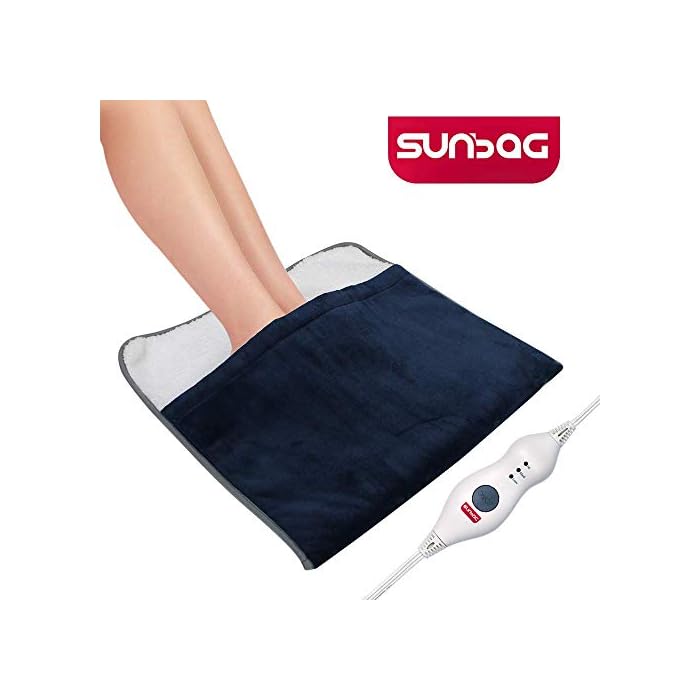 Sunbag Electric Heated Foot Warmer,Extra-Fast Heating Pad Ultra Soft Flannel Fleece with 3 Settings, Auto Shut Off,Extra…
