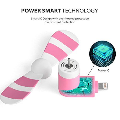 Maxonar Fan for iPhone, iPhone Fan, Portable iPhone Fan for Lightning plugs with Mobile Phone Fan Portable Dock Cool Cooler Rotating Fan attachment for Apple iPhone 7/7 Plus/6/6S Pack of 2 - Thumbnail 3