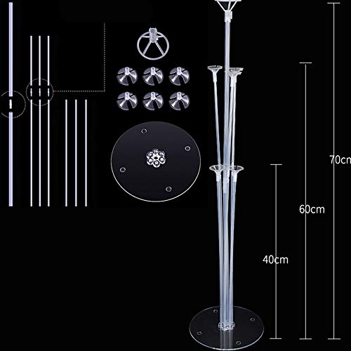 Tee Vee 6 Sets 28inch Balloon Stand Holders Kit Table Desktop Balloon Column Stand with 5m Balloon Tape Strip & Balloon Tie Tool for Birthday Wedding Party Festival Event Decorations