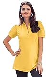 Roamans Women's Plus Size Short Sleeve Polo Ultimate Tee