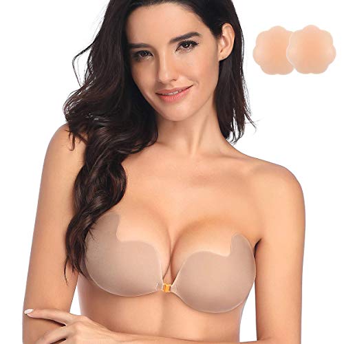 Niidor Sticky Bra Self Adhesive Bra Strapless Backless Reusable