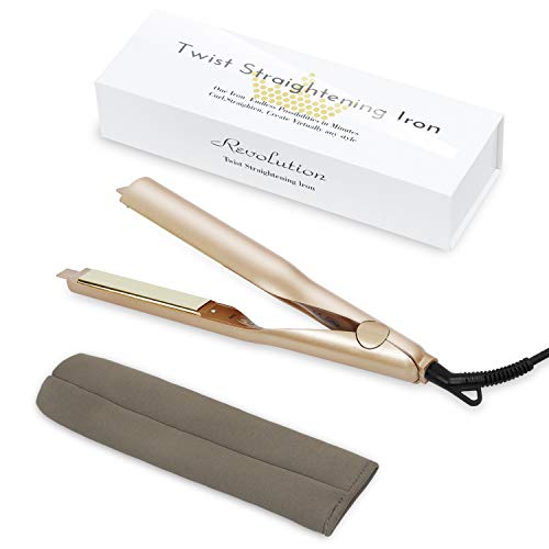 Iron Pro 2-in-1 Hair Curler and Straightener | Twist Styling Iron with Adjustable Temp | Flat Iron for Hair Curling Irons & Hair Straightener with 3D Concave and Convex Titanium Plated