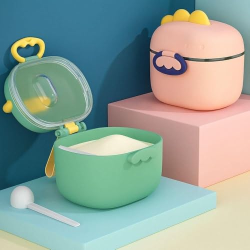 Porta Leite em Pó para Bebê – Com Dosador e Nivelador, Livre de BPA, Cor Verde – Pote para Passeio e Viagem, Armazenar Fórmula para Mamadeira, Tampa Segura, Fácil de Limpar