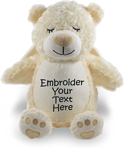 Personalized Stuffed Angel Bear with Four Lines of Embroidery