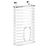 InterDesign Axis Over the Cabinet Kitchen Storage Holder for Plastic and Garbage Bags - Chrome (Kitchen)