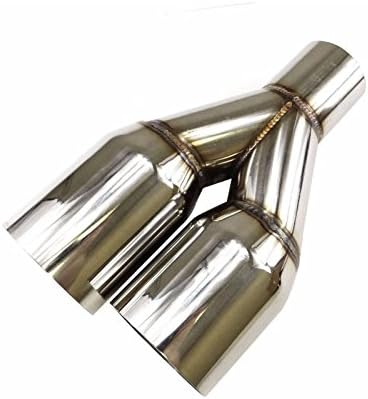 2.5" 3.5" Muffler Staggered Dual Exhaust Tip Polished Stainless Steel Silver