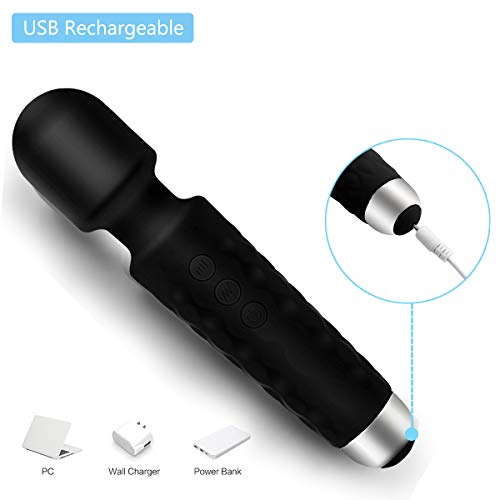 PALOQUETH Rechargeable Wand Massager Electric Full Body Massager, Deep Tissue Massage for Muscles Neck Shoulder Back Leg Foot, Wireless Handheld Magic Massager Great Relax Christmas Gift for Women/Men - Thumbnail 4