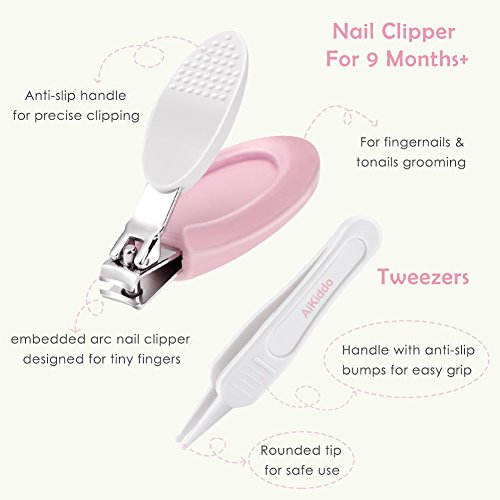 Baby Grooming Kit Baby Nail Clipper Set Baby Healthcare Set Includes Nail Clippers, Scissors, Nail File, Nasal Clip Baby Care Tools 4-in-1 Set with Box