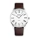 Mens Leather Band Quartz Analog Watch, Roman Numeral Business Casual Wrist Watch Dress Wristwatch 98FT 30M Water Resistant - Brown