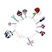 Housweety 10 PCs Mixed Clip On Enamel Charms. Fits Link Chain Bracelet
