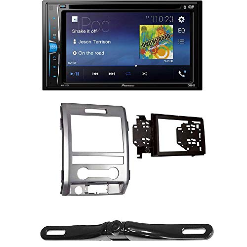 AVH-210EX in-Dash 2-DIN 6.2" Touchscreen DVD Receiver with Bluetooth Metra 95-5820SS Double DIN Installation Kit for Select 2009-14 Ford F-150 Cache Night Vision Car License Plate Rearview Came