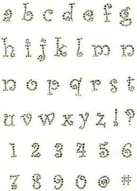 Clear Rhinestones Alphabet Letters Numbers Capital Lower Case (Curlz Lower)