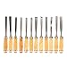 Alikeke Professional 12 Piece Wood Carving Chisel Set 8" Sharp Hand Woodworking DIY Tools Knife Cutter Great for Beginners Multi-Shape