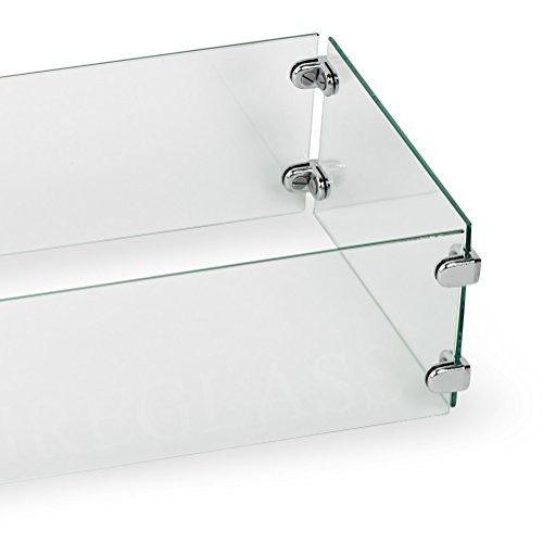 American Fireglass Tempered Glass Flame Guard for 30" X 6" Linear Drop-in Fire Pit Pan - Thumbnail 2